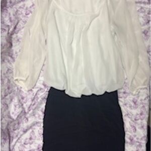 B Darlin White Blouse top midi dress